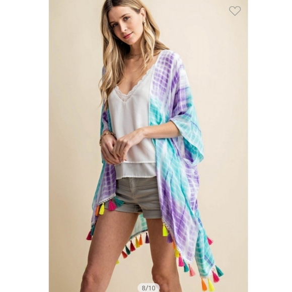 Swimsuit coverup with tassels tie dye - Picture 3 of 6